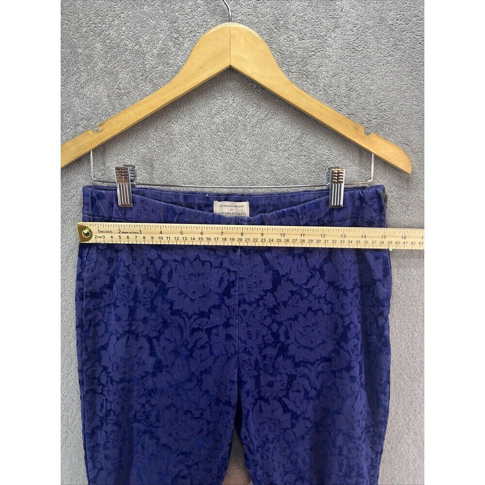 Anthropologie Pants The Essential Skinny Womens Size 6 Purple Velvet Lightweight - Picture 6 of 7